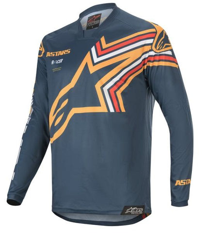Vyriški MX marškinėliai ALPINESTARS MX RACER BRAAP spalva oranžinė/tamsiai mėlyna