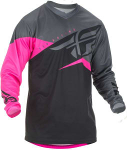 Unisex MX marškinėliai FLY RACING F-16 spalva juoda/pilka/rožinė