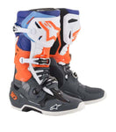Vyriški MX batai ALPINESTARS TECH 10 Balta / Pilka / mėlyna / Oranžinė / Fluorescentinis