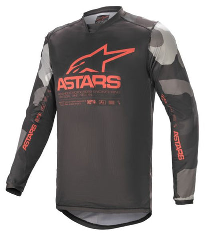 Unisex MX marškinėliai ALPINESTARS MX RACER TACTICAL colour camo/fluorescent/grey/red